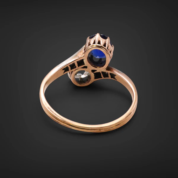 Lovely Victorian French Sapphire And Diamond Ring at Deco&Vintage Ltd - image 4