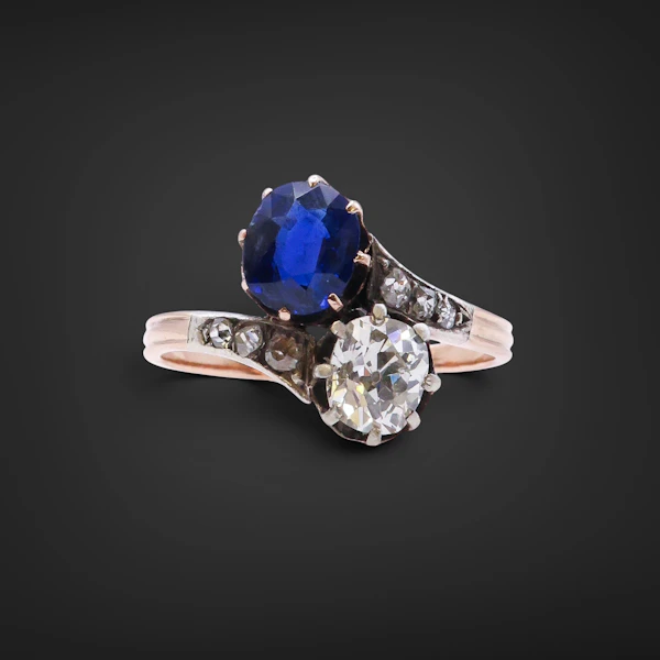 Lovely Victorian French Sapphire And Diamond Ring at Deco&Vintage Ltd - image 5