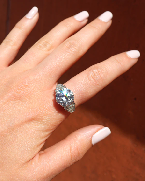5.2ct Vintage Diamond Platinum Ring at Deco&Vintage Ltd - image 2