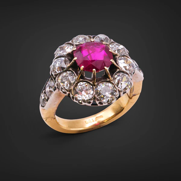 Lovely Victorian Burmese Ruby and Diamond Ring at Deco&Vintage Ltd - image 2