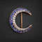 Lovely Victorian Sapphire and Diamond Crescent Brooch at Deco&Vintage Ltd - image 3