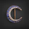 Lovely Victorian Sapphire and Diamond Crescent Brooch at Deco&Vintage Ltd - image 4