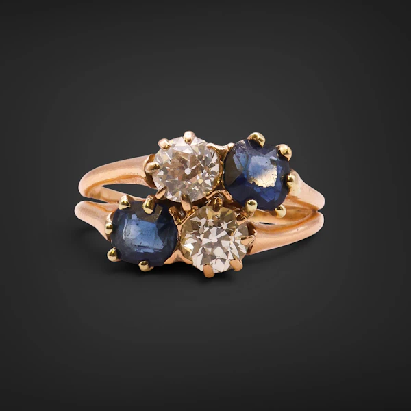 Lovely Victorian French Sapphire and Diamond Ring at Deco&Vintage Ltd - image 3