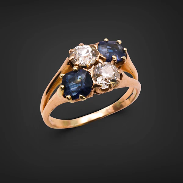 Lovely Victorian French Sapphire and Diamond Ring at Deco&Vintage Ltd - image 4