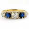 Victorian Diamond & Sapphire 5 Stone Half Hoop Ring - Saddingtons Jewellery Stand 375 - image 1