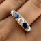 Victorian Diamond & Sapphire 5 Stone Half Hoop Ring - Saddingtons Jewellery Stand 375 - image 5