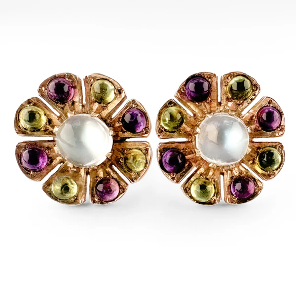 Suffragette Flower Cluster Stud Earrings - Saddingtons Jewellery Stand 375 - image 2