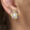 Suffragette Flower Cluster Stud Earrings - Saddingtons Jewellery Stand 375 - image 1