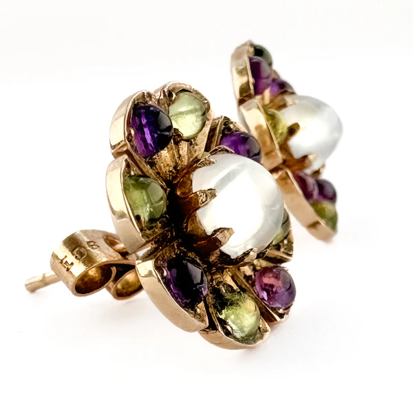 Suffragette Flower Cluster Stud Earrings - Saddingtons Jewellery Stand 375 - image 3
