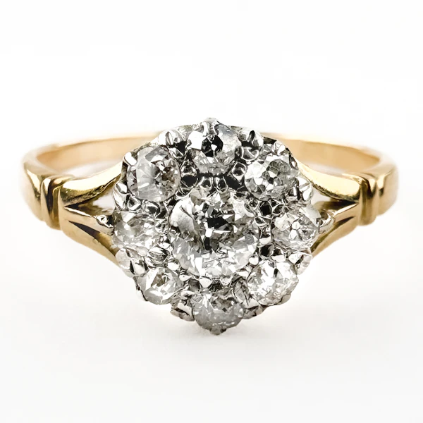 Victorian Diamond Daisy Cluster Ring - Saddingtons Jewellery Stand 375 - image 2