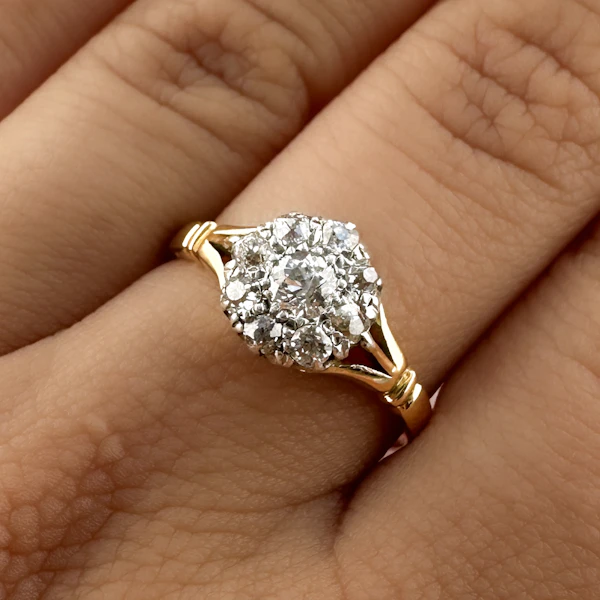 Victorian Diamond Daisy Cluster Ring - Saddingtons Jewellery Stand 375 - image 1