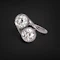 Antique Edwardian Platinum "Toi et Moi" Old Cut Diamond Ring - image 5