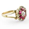 Victorian Burma Ruby & Diamond Hexagonal Cluster Ring - Saddingtons Jewellery Stand 375 - image 2