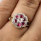 Victorian Burma Ruby & Diamond Hexagonal Cluster Ring - Saddingtons Jewellery Stand 375 - image 4