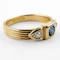 Edwardian Ceylon Sapphire & Diamond Gypsy Ring - Saddingtons Jewellery Stand 375 - image 2