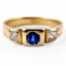 Edwardian Ceylon Sapphire & Diamond Gypsy Ring - Saddingtons Jewellery Stand 375 - image 1