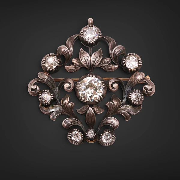 Victorian silver on gold brooch/ pendent - image 2