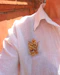 Floral ruby gold brooch - image 1