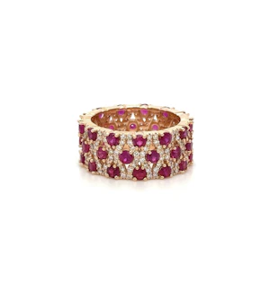 Burma Ruby & Diamond Ring 18k rose gold