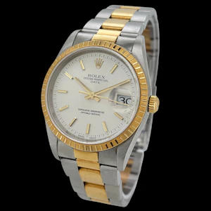 ROLEX OYSTER PERPETUA DATE 34mm STEEL/GOLD UNPOLISHED MINT ca 2002 - 15233