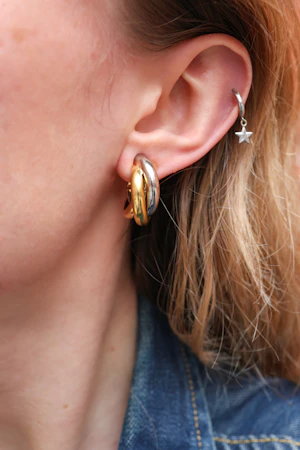 Vintage Cartier 18k Tri-Colour Gold Trinity Hoop Earrings