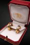 Vintage Cartier 18k Tri-Colour Gold Trinity Hoop Earrings - image 3