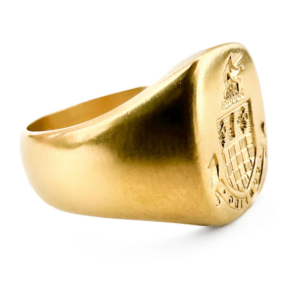 Victorian Signet Ring With Crest & ‘CONFIDO’ Moto - Saddingtons Jewellery Stand 375 - image 3