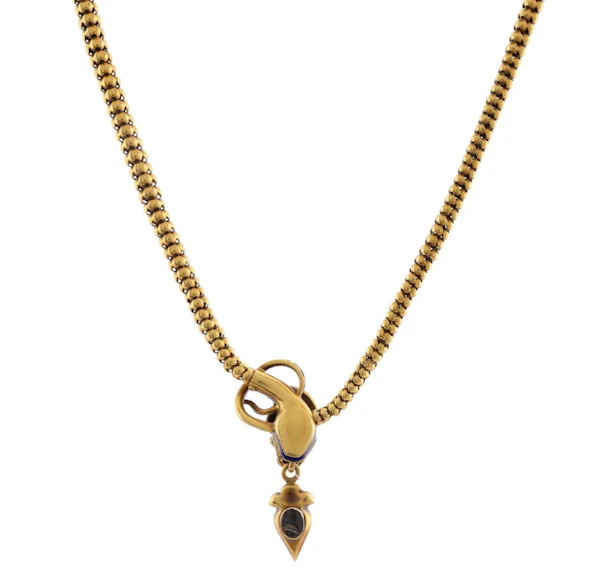 Georgian 18ct Gold Enamel Snake Necklace- Spectrum Antiques - image 5