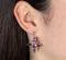 Vintage 10ct Yellow Gold Amethyst Star Drop Earrings- Spectrum Antiques - image 2