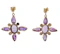 Vintage 10ct Yellow Gold Amethyst Star Drop Earrings- Spectrum Antiques - image 3