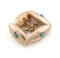 Antique 15ct Gold and Turquoise Chain Link Cufflinks c.1900- Spectrum Antiques - image 3