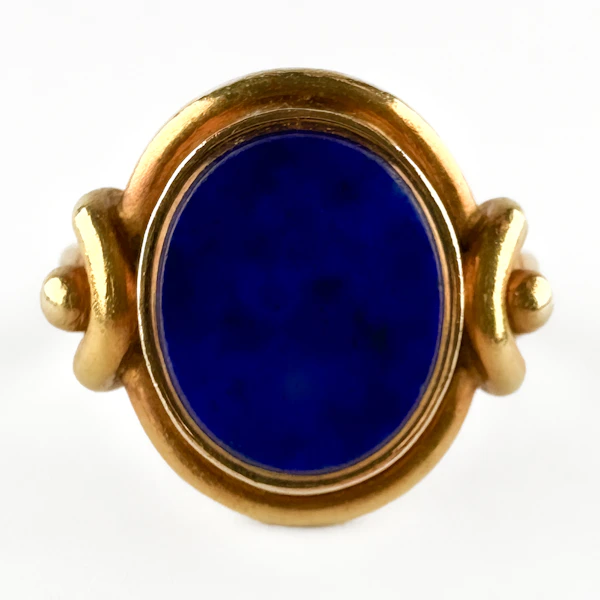 Lapis Lazuli Signet Ring Gifted By Prince Alfred, Son of Queen Victoria 1861 - Saddingtons Jewellery Stand 375 - image 2