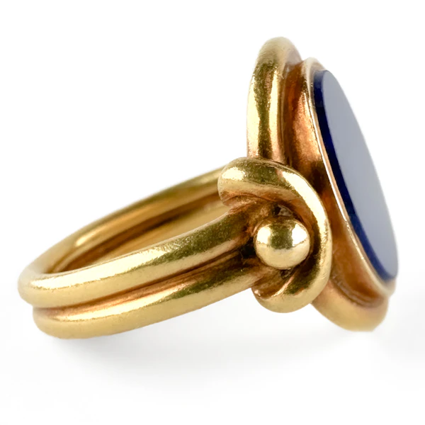Lapis Lazuli Signet Ring Gifted By Prince Alfred, Son of Queen Victoria 1861 - Saddingtons Jewellery Stand 375 - image 3