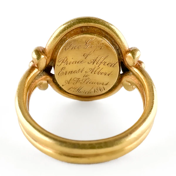 Lapis Lazuli Signet Ring Gifted By Prince Alfred, Son of Queen Victoria 1861 - Saddingtons Jewellery Stand 375 - image 1