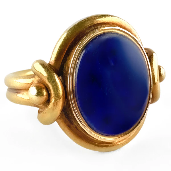 Lapis Lazuli Signet Ring Gifted By Prince Alfred, Son of Queen Victoria 1861 - Saddingtons Jewellery Stand 375 - image 5