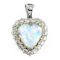 Vintage Opal & 1.40ct Diamond Heart Pendant - Saddingtons Jewellery Stand 375 - image 1