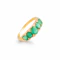 Victorian Emerald & Diamond Five Stone Ring - image 1