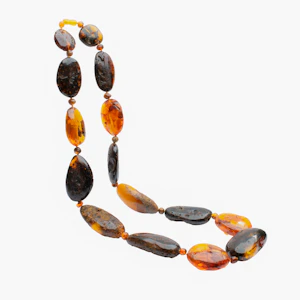 Vintage Large Baltic Amber Pebble Necklace (82cm), c.1970s