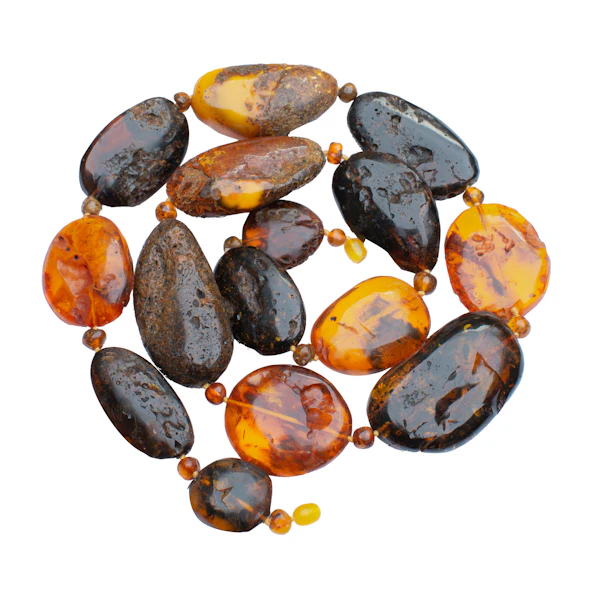 Vintage Large Baltic Amber Pebble Necklace (82cm), c.1970s - image 4