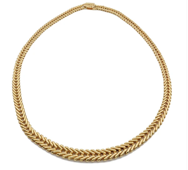 18ct Gold Woven Graduated Necklace- Spectrum Antiques - image 2