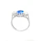 Vintage Ceylon Sapphire & Diamond Three Stone Ring - image 2