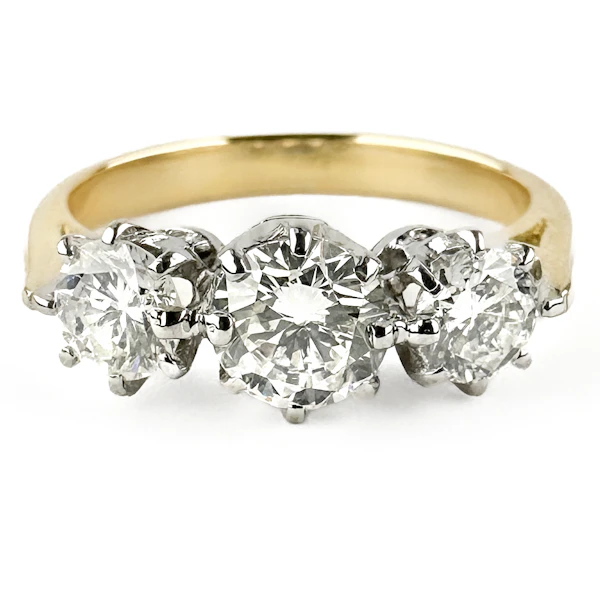 1920’s 3 Stone Diamond Ring 1.24cts - Saddingtons Jewellery Stand 375 - image 1