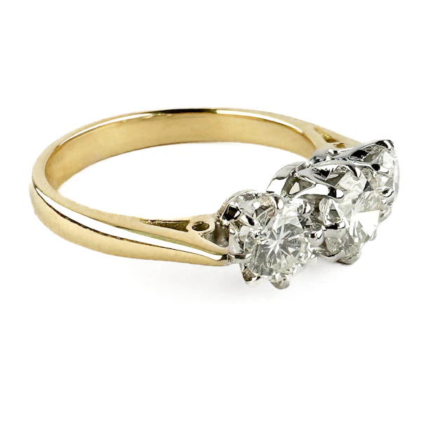 1920’s 3 Stone Diamond Ring 1.24cts - Saddingtons Jewellery Stand 375 - image 2