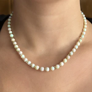 Edwardian Opal Beaded Necklace 17.5 inches - Saddingtons Jewellery Stand 375