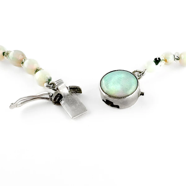 Edwardian Opal Beaded Necklace 17.5 inches - Saddingtons Jewellery Stand 375 - image 2