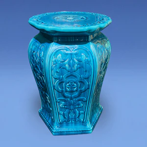 Minton Majolica Persian Blue Garden seat c.1875