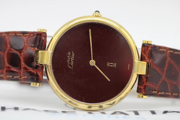 Cartier Must de Cartier Ronde Vendome Vermeil 1990s Red Dial - image 4