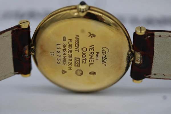 Cartier Must de Cartier Ronde Vendome Vermeil 1990s Red Dial - image 2