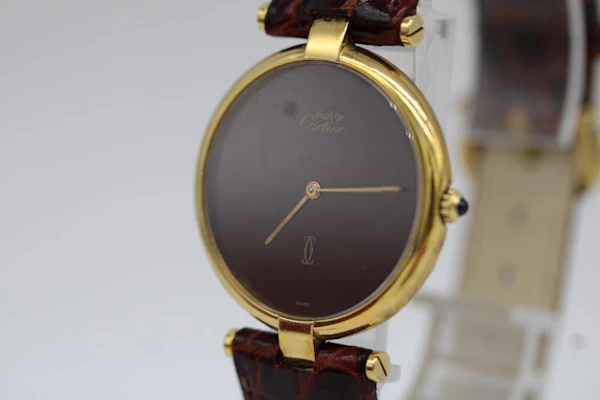 Cartier Must de Cartier Ronde Vendome Vermeil 1990s Red Dial - image 6