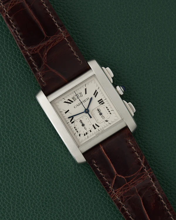 Cartier Tank Française Ref. 2531 Chronoflex “Yearling” Chronograph - image 2